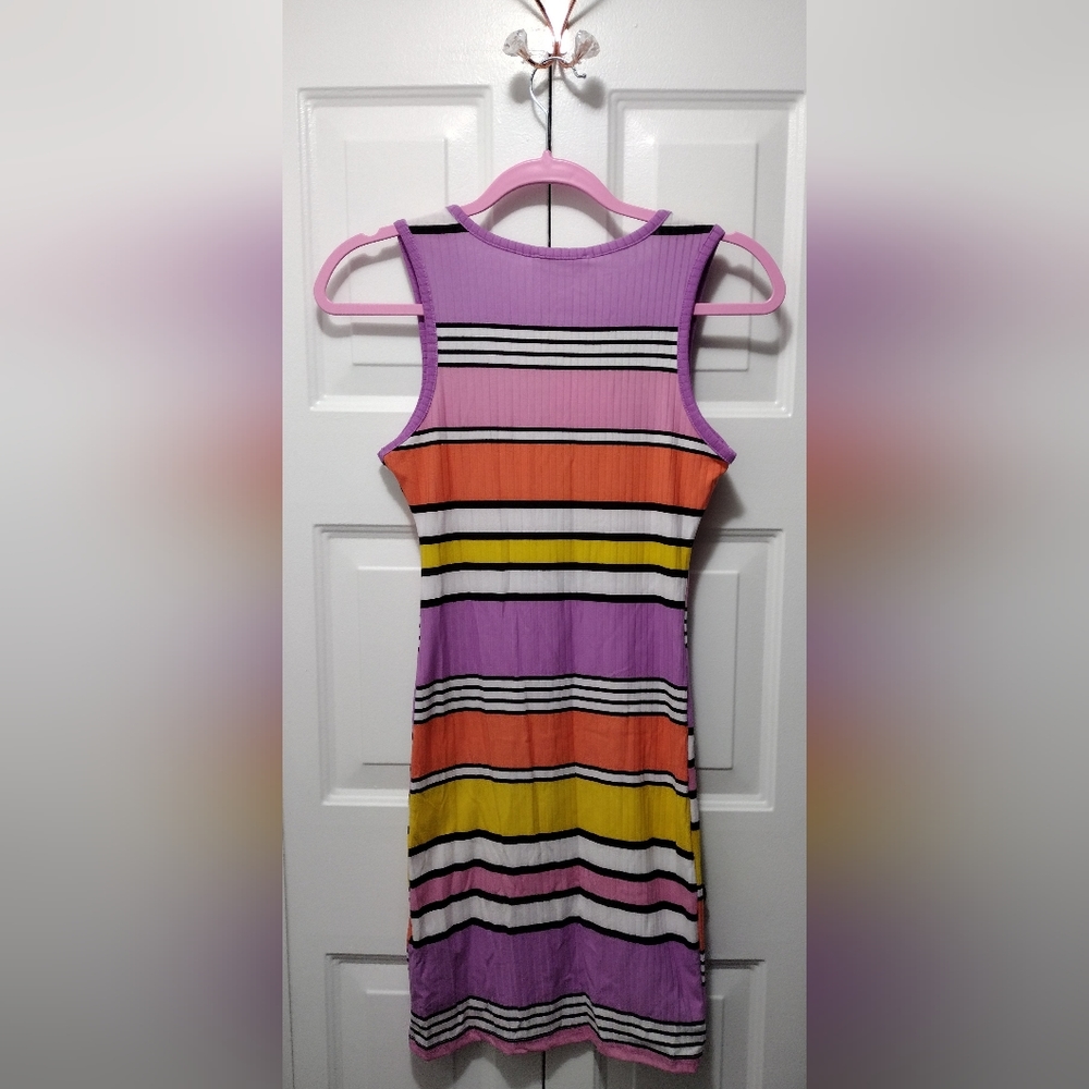 Full Circle Thread Rib Knit Striped Tank Dress - Picture 2 of 4
